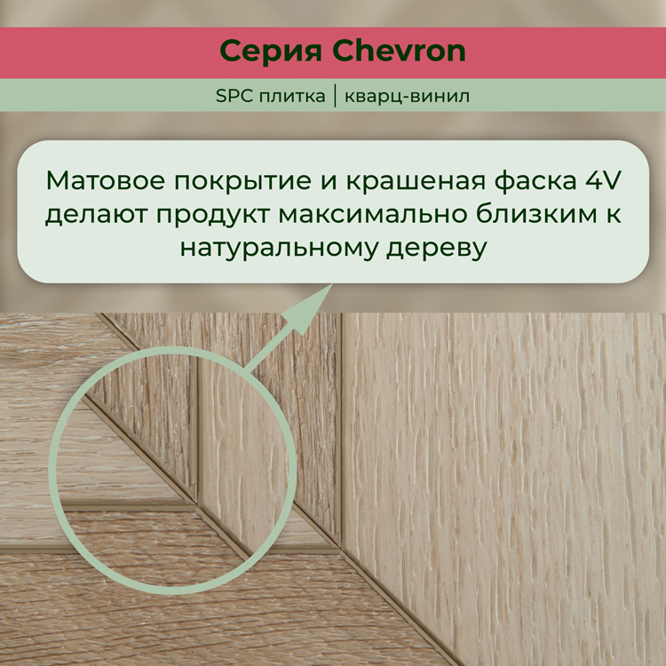 45CH46 Кварцвинил замковый STRONG STEP Шеврон 125x610x5 Шабли