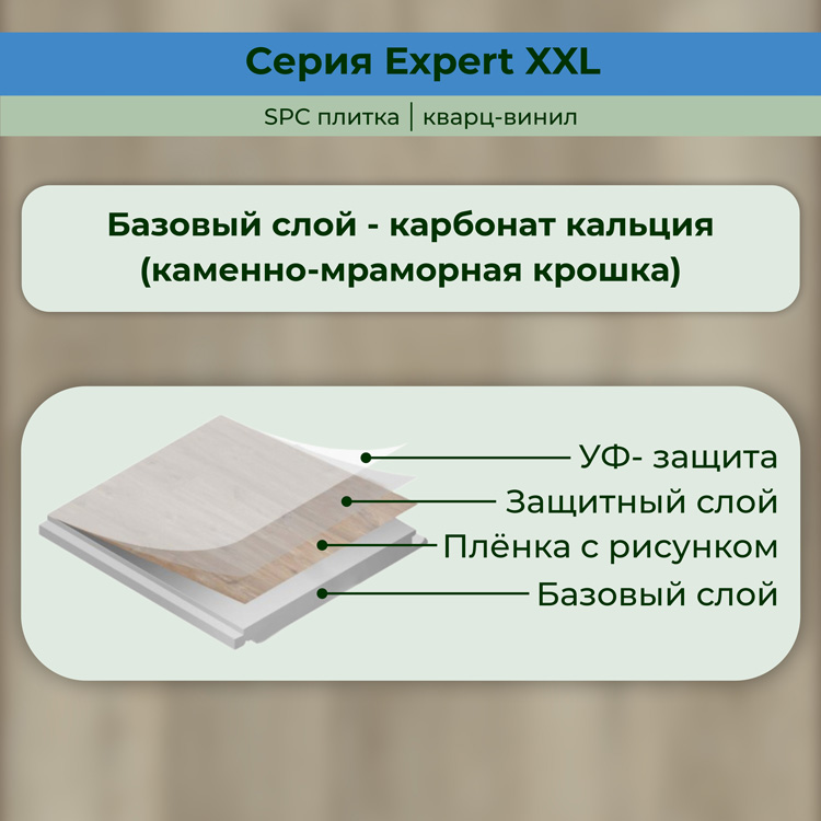 25EL21 Кварцвинил замковый STRONG STEP Эксперт+ 181x1500x5 Шабли