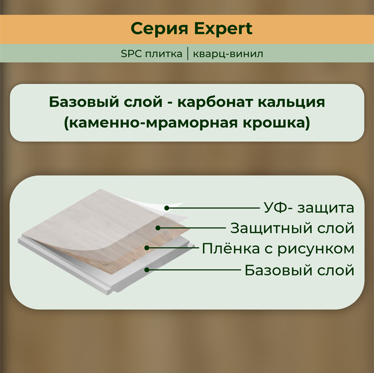 15EX12 Кварцвинил замковый STRONG STEP Эксперт 181x1220x5 Шале