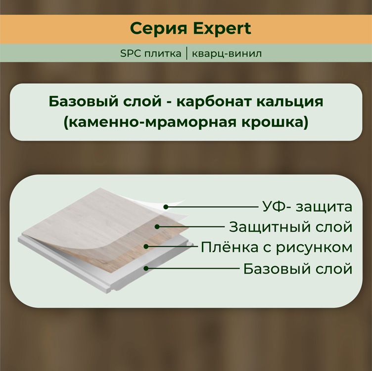 15EX16 Кварцвинил замковый STRONG STEP Эксперт 181x1220x5 Пекан