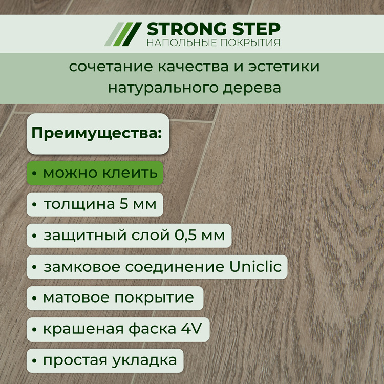 15EX17 Кварцвинил замковый STRONG STEP Эксперт 181x1220x5 Базальт