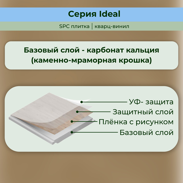 35ID35 Кварцвинил замковый STRONG STEP Идеал 126x630x5 Миндаль