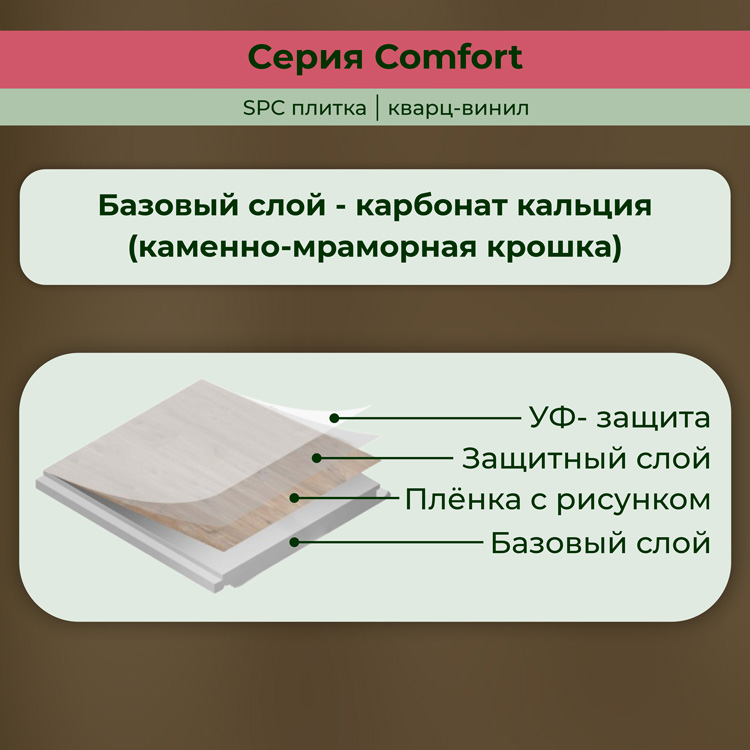 14CM07 Кварцвинил замковый STRONG STEP Комфорт 181x1220x4,2 Табак